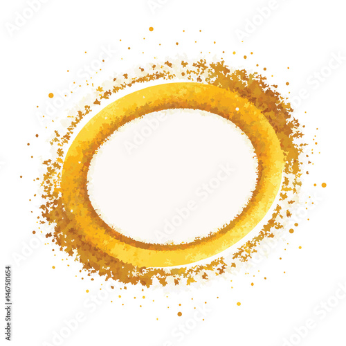 A shimmering halo of golden dust encircling a void