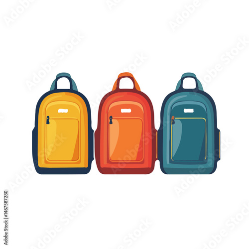 Flat vector School Supplies, minimalist design, isolated on a white background.