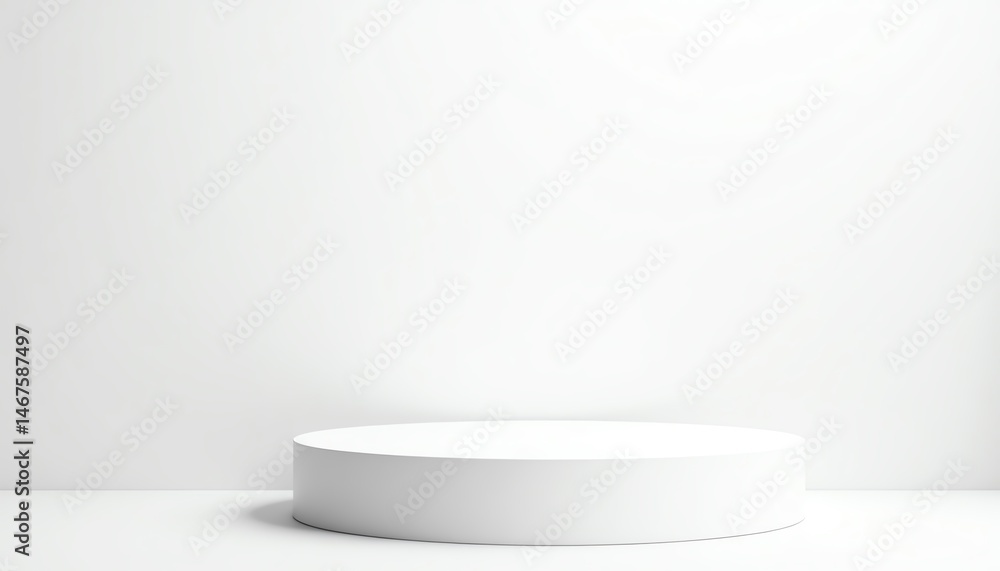 Minimalist display pedestal in a white room. Minimalist display pedestal in a white room.