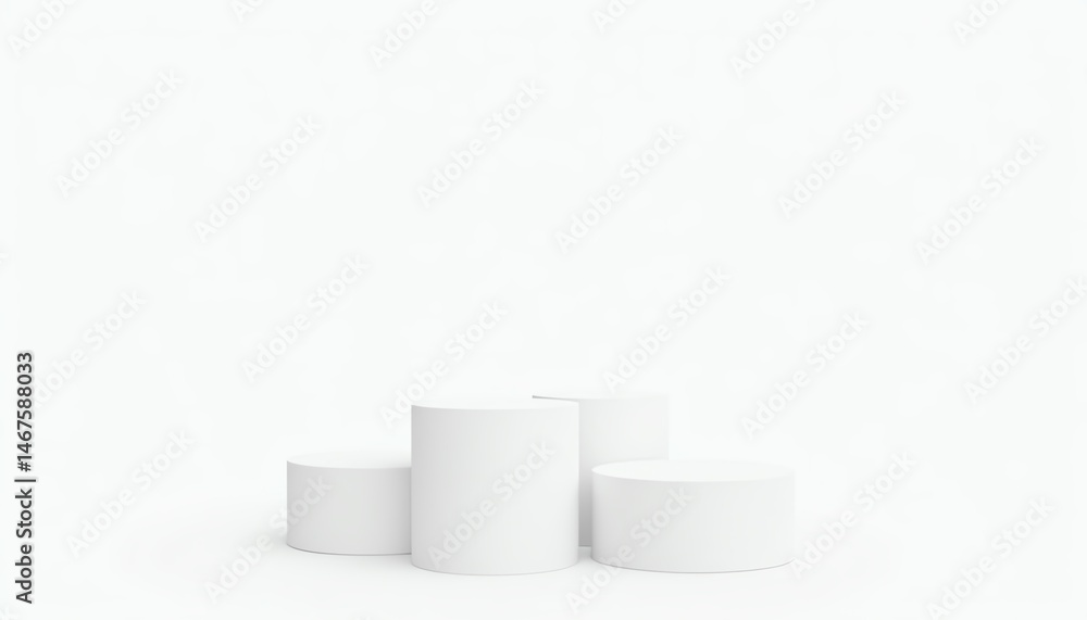 Minimalist white cylindrical objects arrangement. Minimalist white cylindrical objects arrangement.