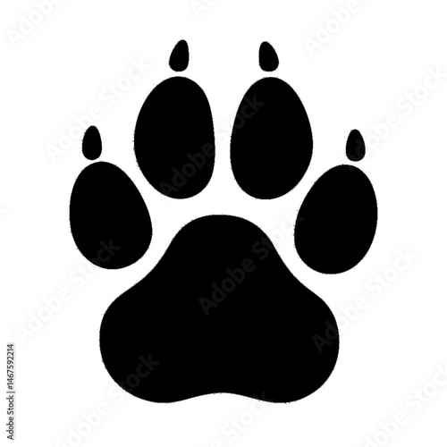 black silhouette of a lion paw with claws minimal vector style design representing strength power wildlife or animal themes, perfect for nature art logos, animal graphics, and wildlife illustrations photo