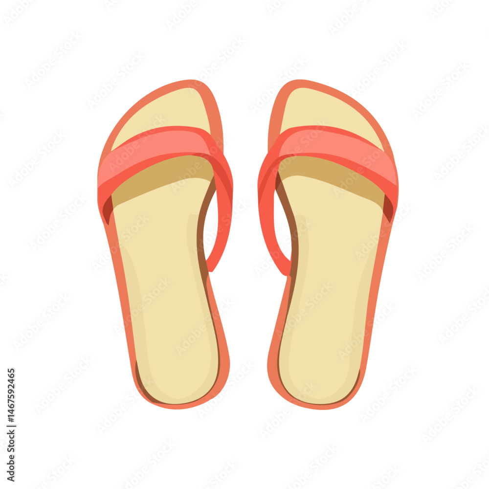 Flat vector Sandals, minimalist design, isolated on a white background. Flat vector Sandals, minimalist design, isolated on a white background.