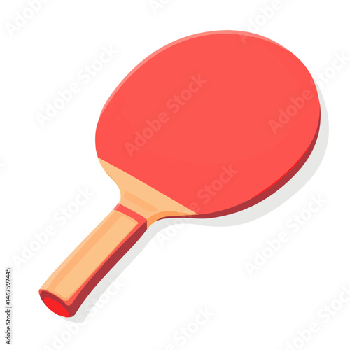 Flat vector Ping Pong Paddle, minimalist design, isolated on a white background.