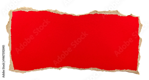 Wallpaper Mural A piece of red torn and crumpled paper on a white background. red paper Torontodigital.ca
