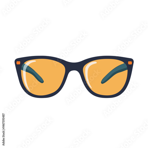 Reading Glasses Flat vector, minimalist design, isolated on a white background.