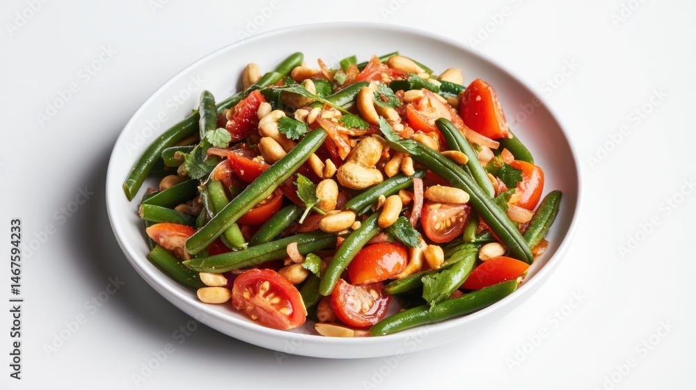 Close-up of spicy Isan-style papaya salad with chili Close-up of spicy Isan-style papaya salad with chili