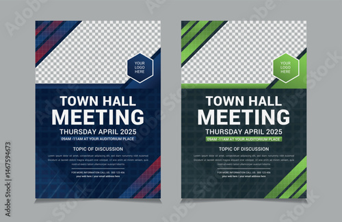 Town Hall Meeting Flyer Templates, vector illustration eps 10