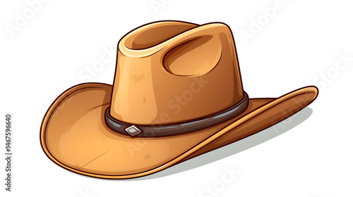 Western Cowboy Hat Cartoon Vector Illustration for Design Projects