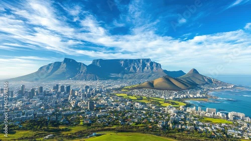 Cape Town Majesty , A Breathtaking Vista of City and Mountain