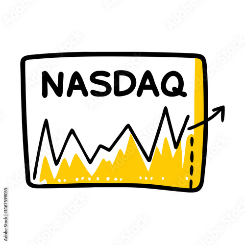 A NASDAQ chart illustrates stock market trends and financial data, representing the performance of publicly traded companies and providing insights into market behavior for investors and analysts.
