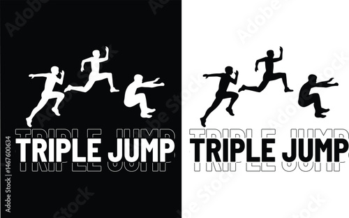 triple jump typography t-shirt design. design. 