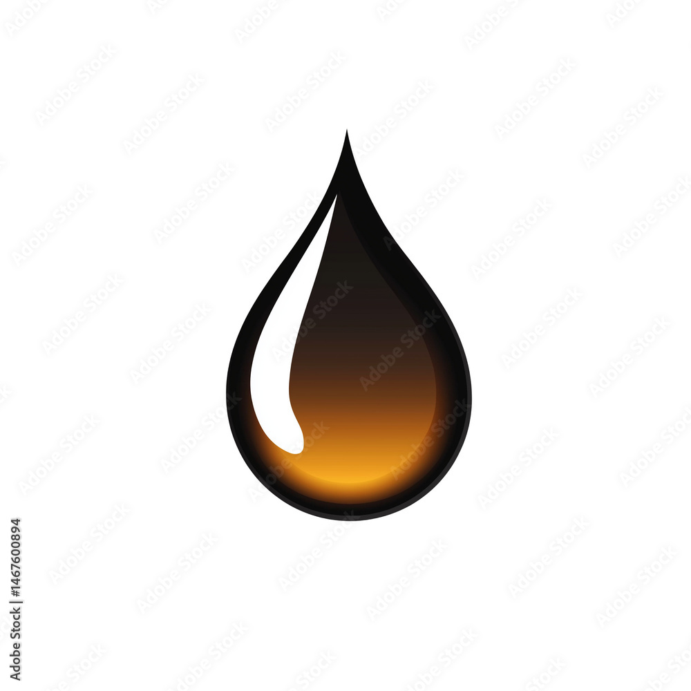 Fototapeta premium Droplet of oil with glossy finish and gradient effect