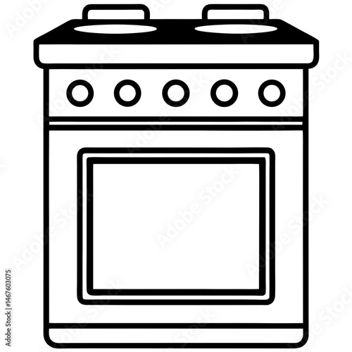 vector illustration of a modern kitchen stove