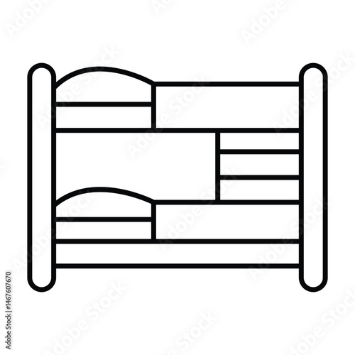 Bunk Bed thinline icon, vector, pixel perfect, illustrator file 
