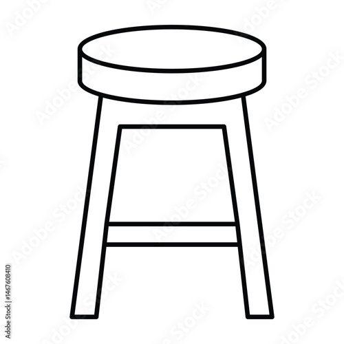 Counter Stool  thinline icon, vector, pixel perfect, illustrator file 

