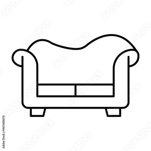 Daybed thinline icon, vector, pixel perfect, illustrator file 
