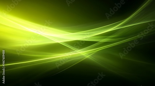 Abstract green light waves