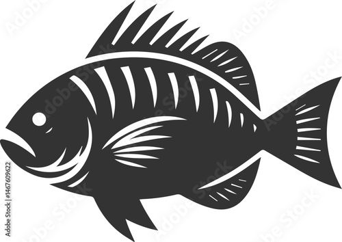 Grunt fish vector silhouette