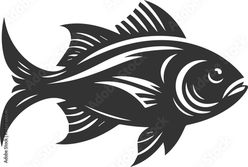 Grunt fish vector silhouette