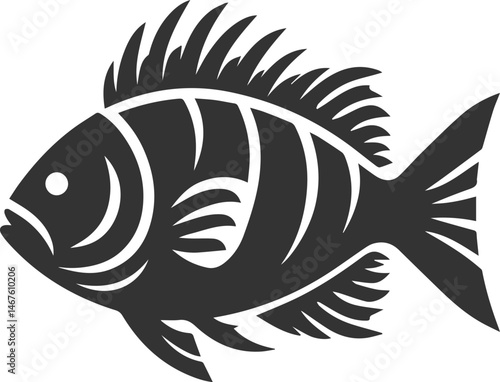 Grunt fish vector silhouette
