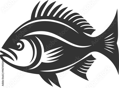 Grunt fish vector silhouette