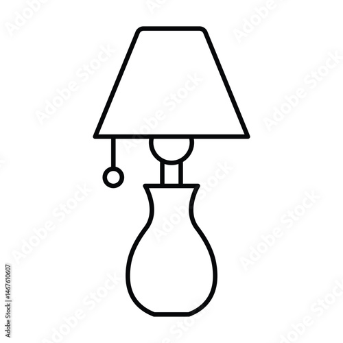 Light Lamp thinline icon, vector, pixel perfect, illustrator file 
