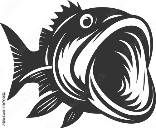 Grunt fish vector silhouette