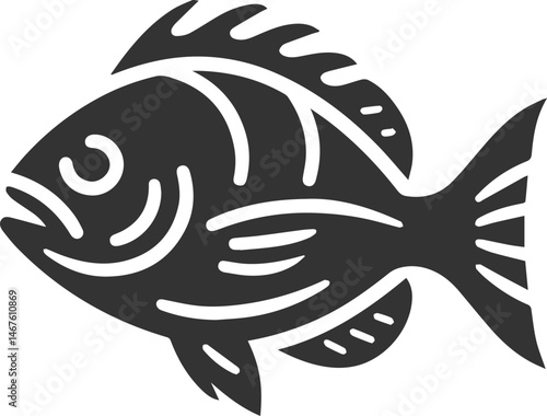 Grunt fish vector silhouette