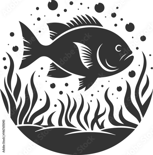 Grunt fish vector silhouette