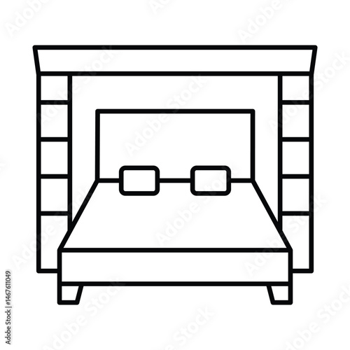 Murphy Bed thinline icon, vector, pixel perfect, illustrator file 
