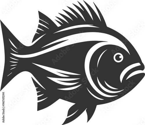 Grunt fish vector silhouette