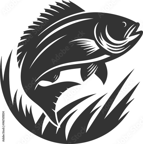 Grunt fish vector silhouette