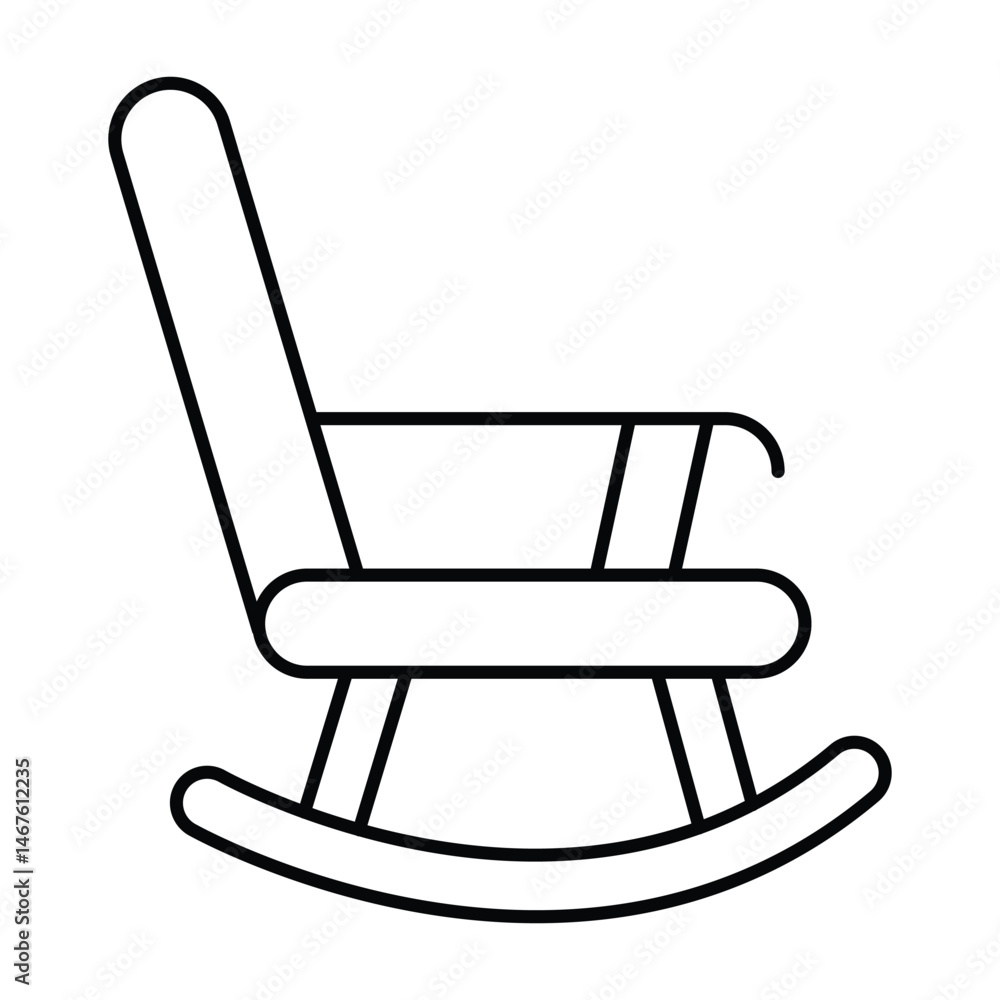 Rocking Chair thinline icon, vector, pixel perfect, illustrator file
Rocking Chair thinline icon, vector, pixel perfect, illustrator file