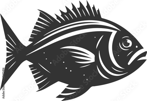 Grunt fish vector silhouette