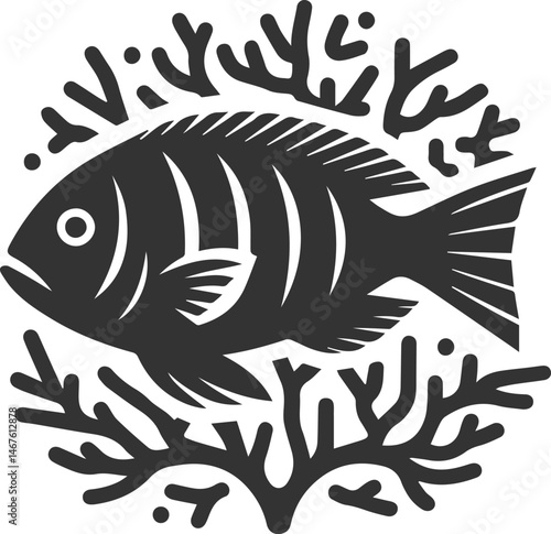 Grunt fish vector silhouette