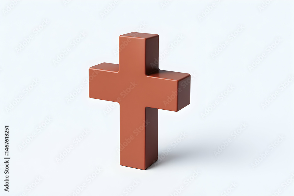 Fototapeta premium A simple yet striking brown cross symbol, representing faith and spirituality