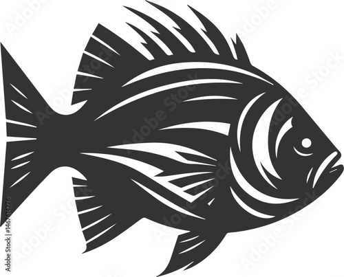 Grunt fish vector silhouette