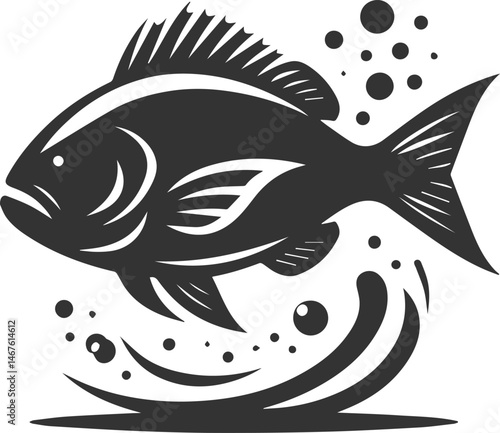 Grunt fish vector silhouette