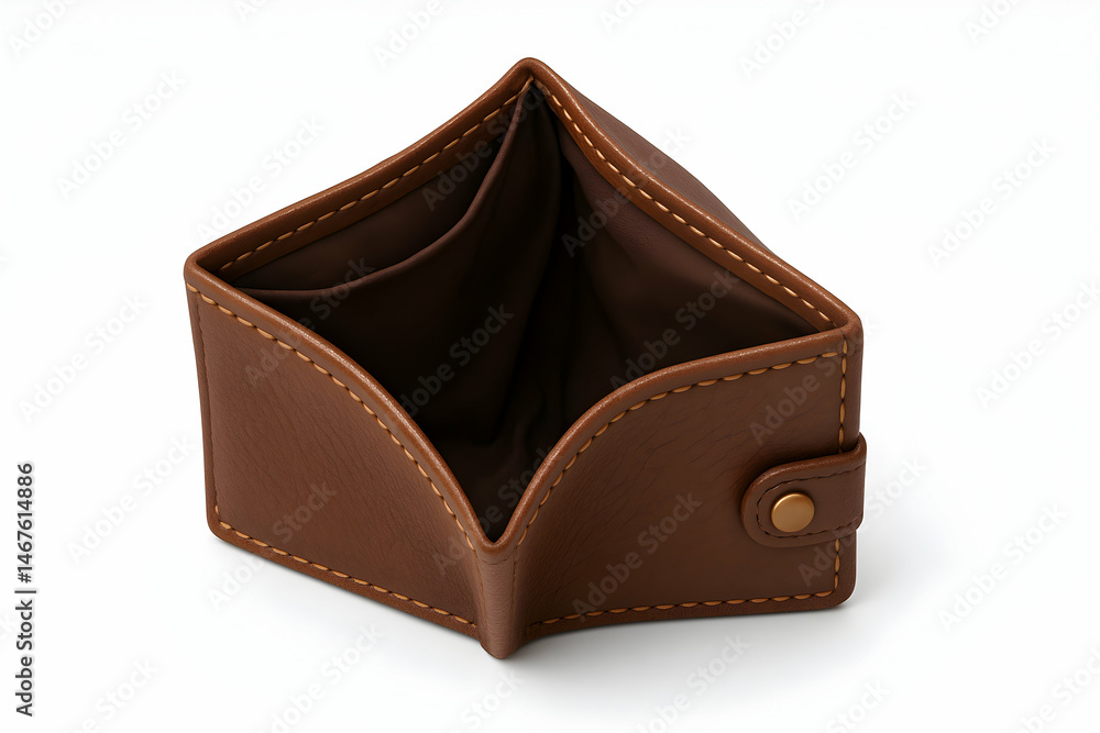 A stylish, empty brown wallet with a sleek design, showcasing clean lines and quality craftsmanship. Ideal for business professionals and minimalists alike.