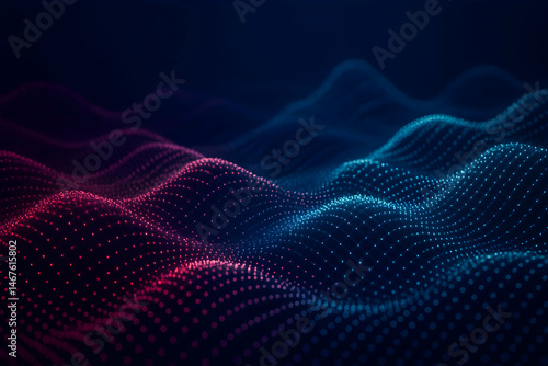 Obraz na płótnie A vibrant and dynamic visual representation of waves created using abstract digital technology. The interplay of colors creates an immersive experience of movement and rhythm. w salonie