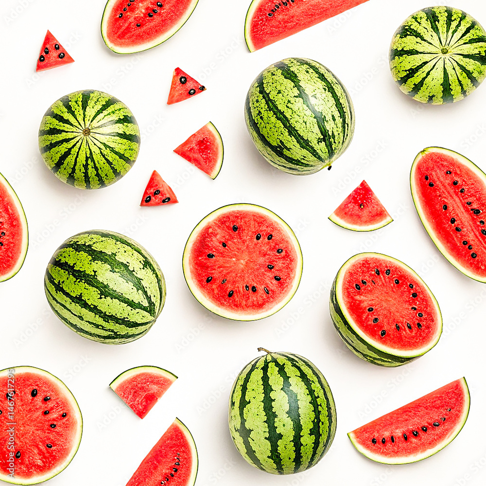 Collection of watermelon on white background Collection of watermelon on white background