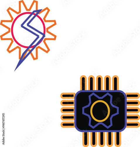 Vector illustration of electro mechanical engineering 