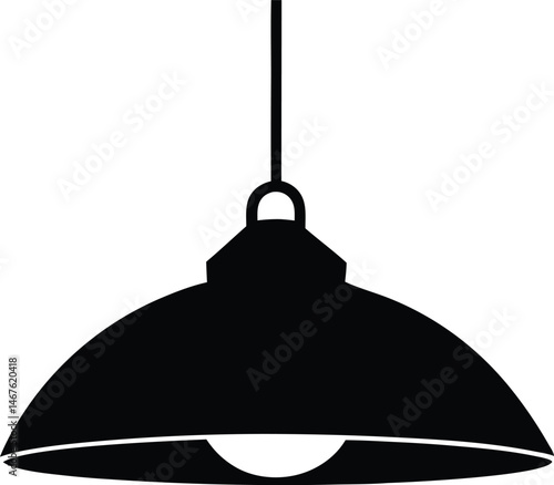 Hanging pendant light silhouette,lighting home decor illustration silhouette