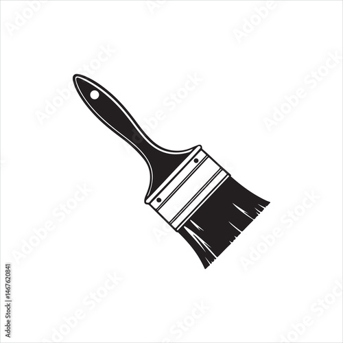 Black Silhouette of a Paintbrush Icon