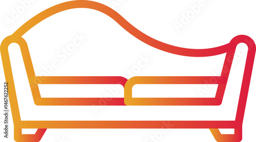 Sectional Sofa Color gradient illustration vector icon 
