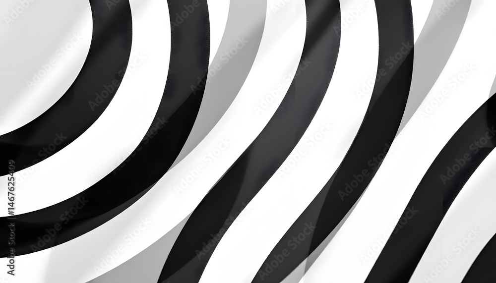Obraz premium Abstract Black and White Wave Pattern Design