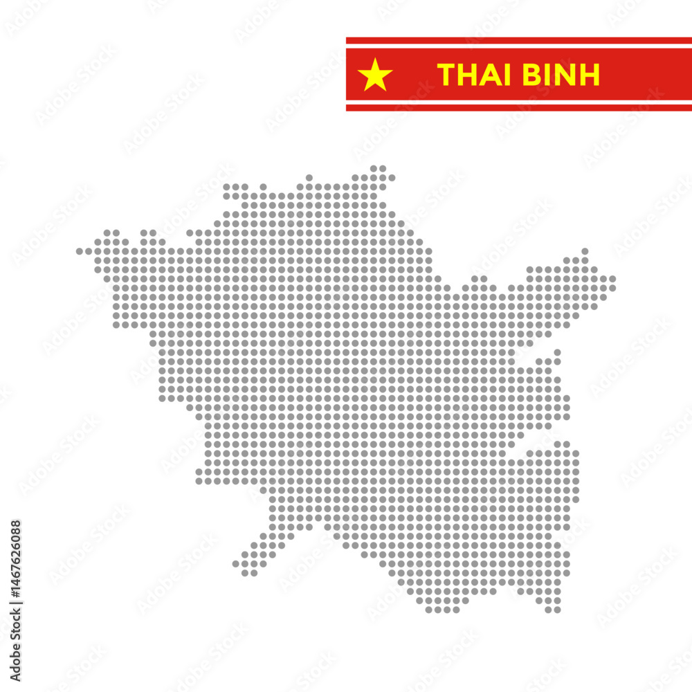Obraz premium Dotted map of Thai Binh Province in Vietnam