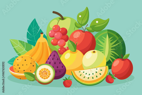 fruit icon set with white background