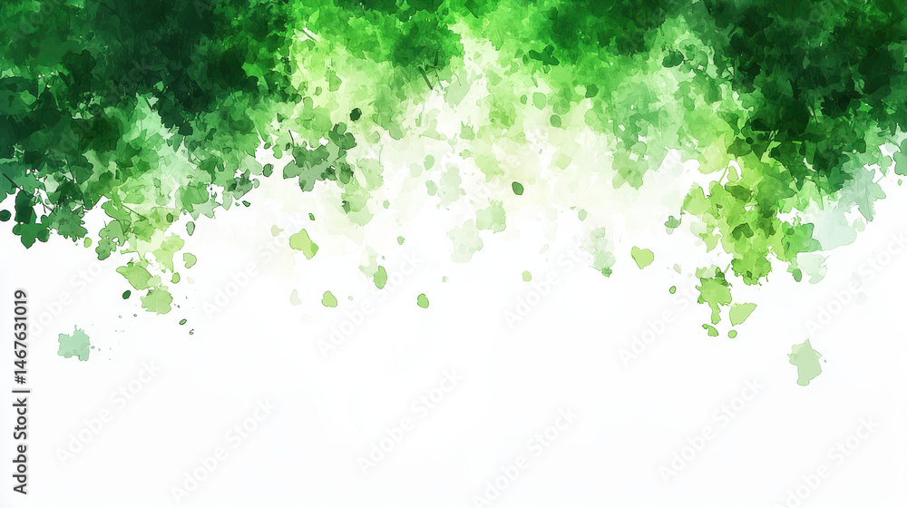Fototapeta premium Lush green watercolor background with space for text, Blank background with copy space and negative space for text