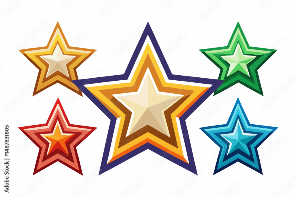 Obraz premium star icon set with white background